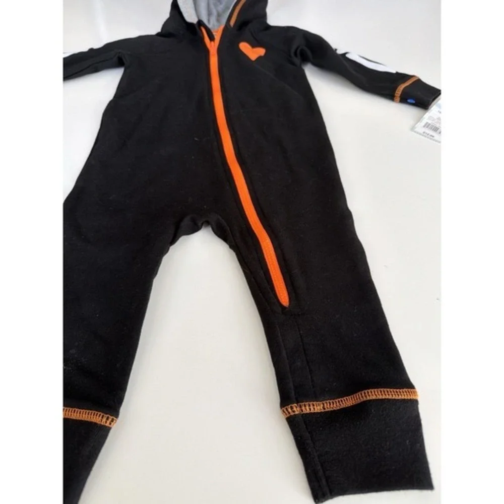 Cat & Jack Baby Dinosaur Hooded Zip One-Piece Romper Black 9–12 Months NWT. 3949